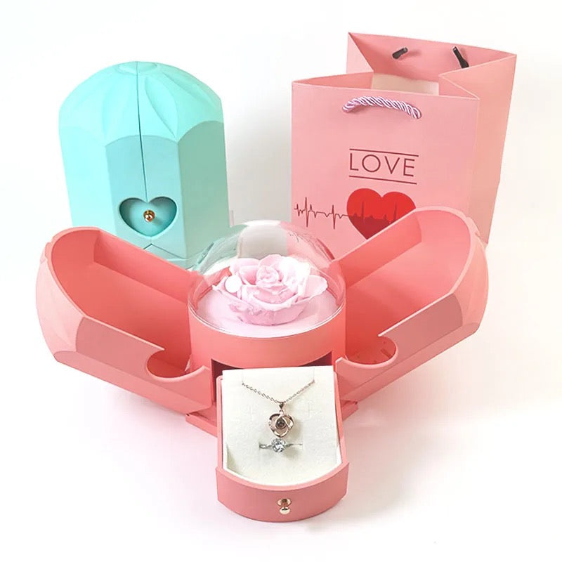 Caixa Puro Amor com Rosa Eterna (Somente Caixa)