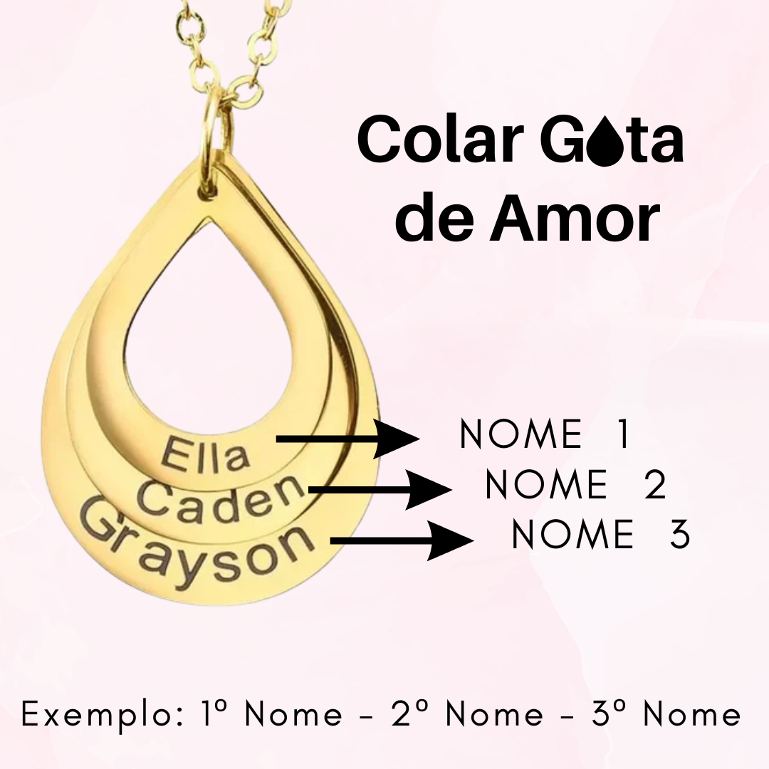 Colar Gota de Amor Personalizado