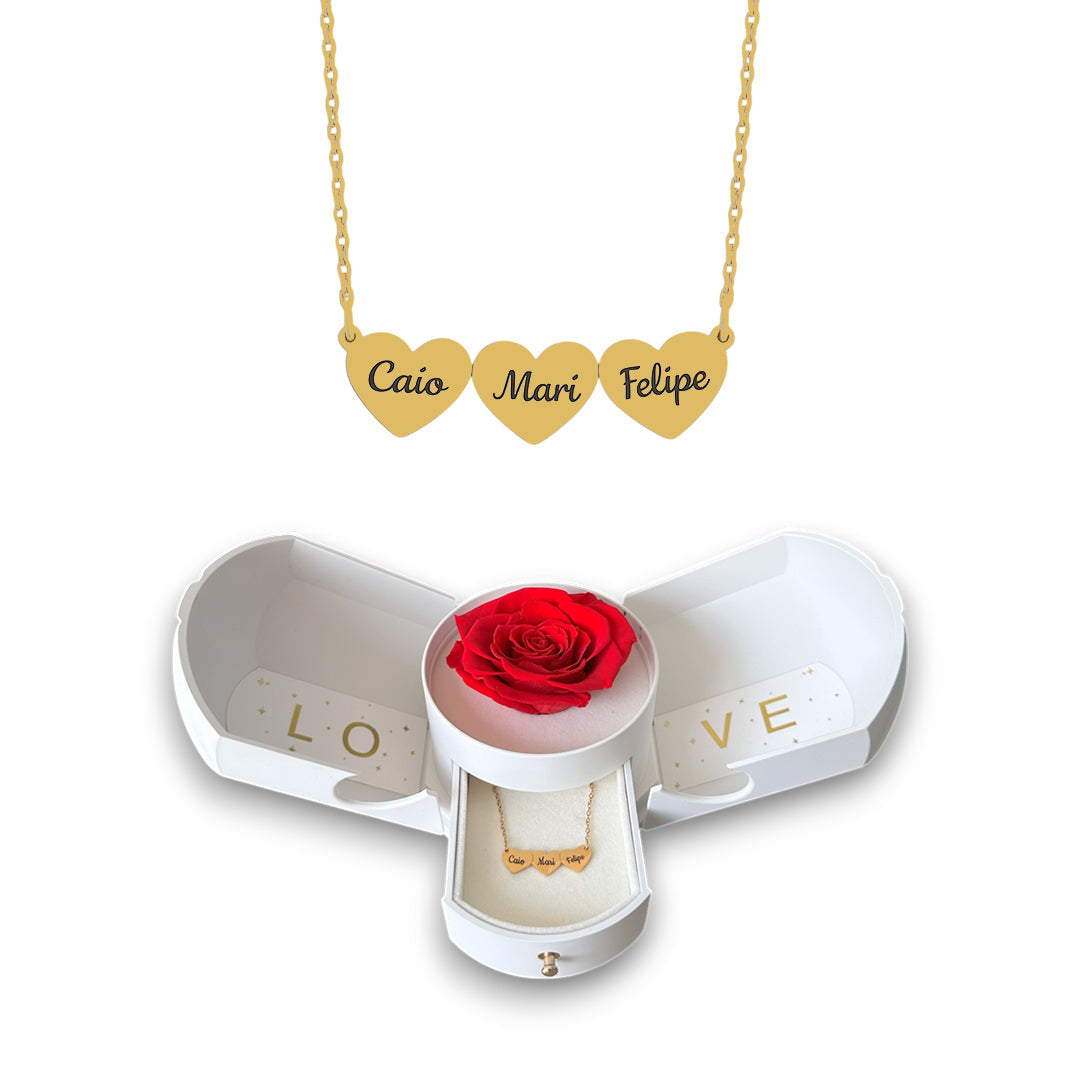 Colar Coração Personalizado com Nomes