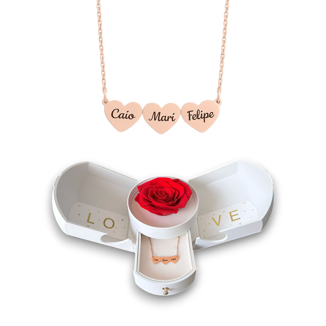 Colar Coração Personalizado com Nomes