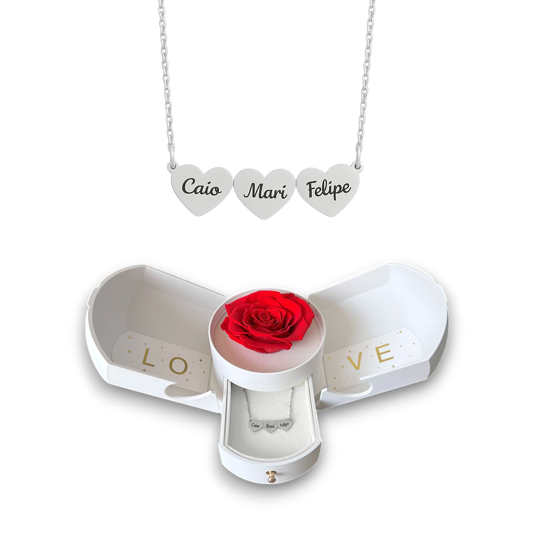 Colar Coração Personalizado com Nomes