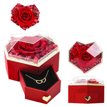 Caixa Coração com Rosa Eterna (Somente Caixa)