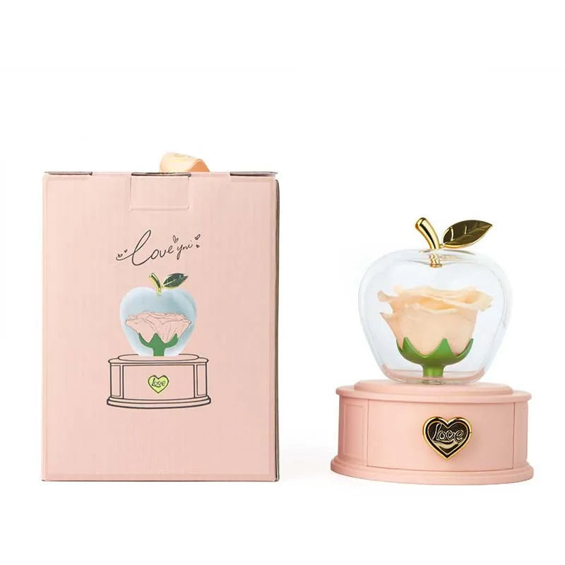 Caixa Maça com Rosa Eterna