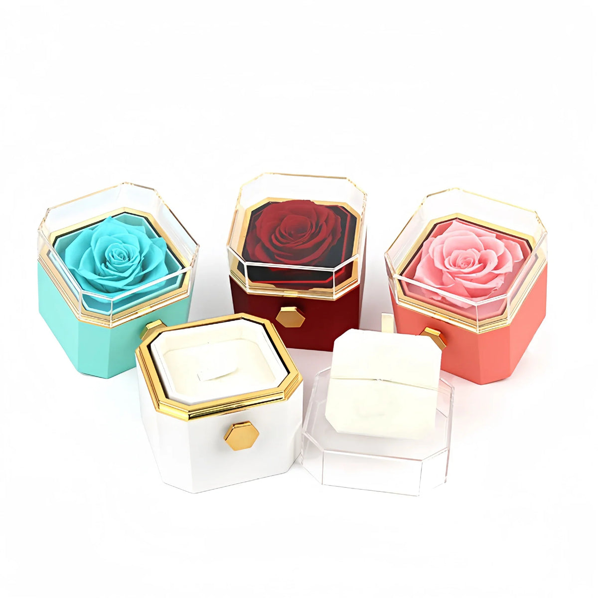 Caixa Rotativa com Rosa Eterna