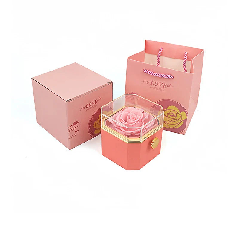 Caixa Rotativa com Rosa Eterna